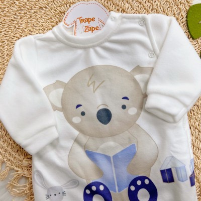 Macacão em Soft Coala com Livrinho - Off White